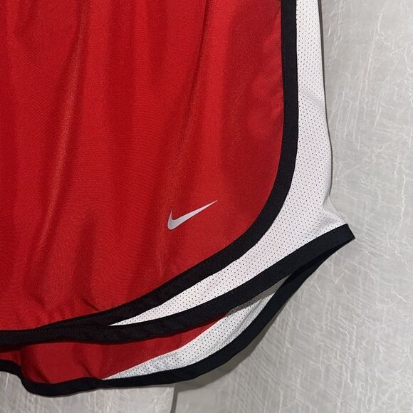 NIKE XL Tempo DRI-FIT Hot Red White Mesh Black Trim Athletic Running Shorts - Picture 8 of 14